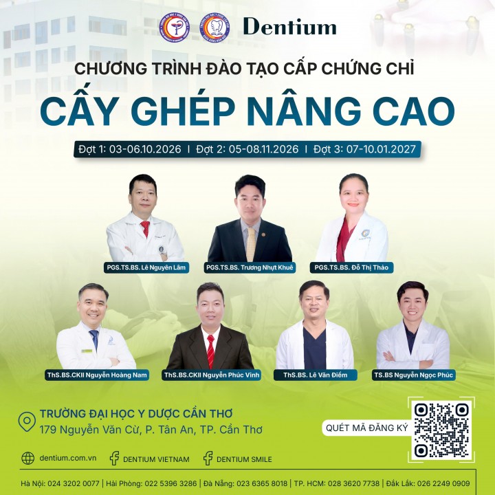 TUYỂN SINH CHƯƠNG TRÌNH ĐÀO TẠO CẤP CHỨNG CHỈ CẤY GHÉP NÂNG CAO TẠI ĐẠI HỌC Y DƯỢC CẦN THƠ THÁNG 10/2026